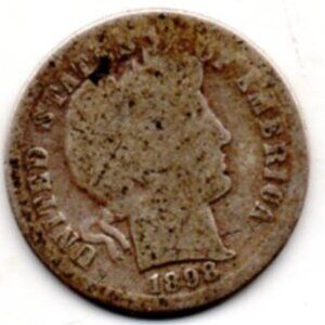 1898 Barber Dime - Rare Granny Estate Find